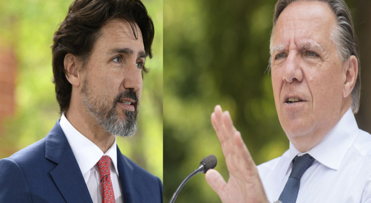 François Legault, premier ministre du Québec et Justin Trudeau, PM du Canada